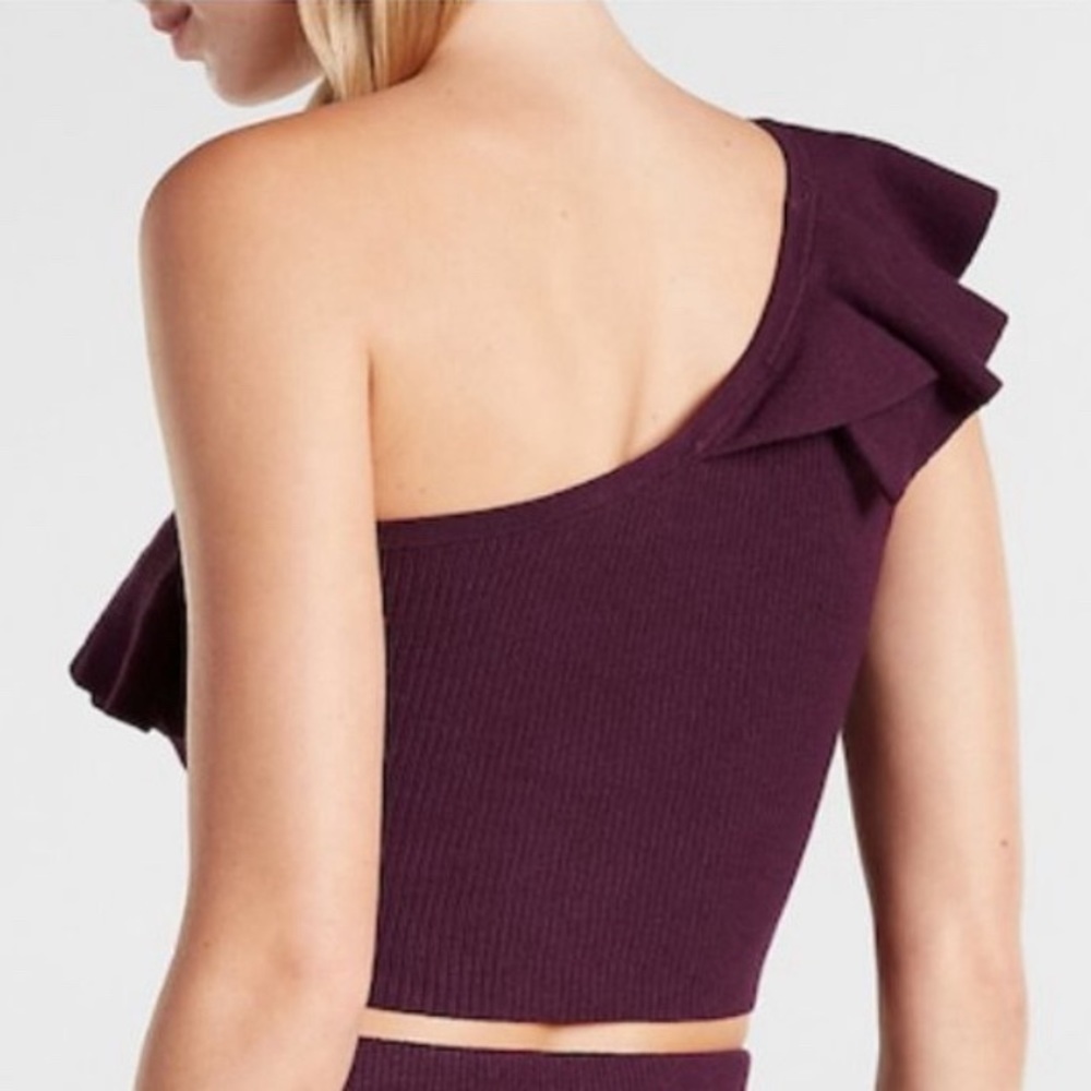 EXPRESS Ruffle sweater one shoulder NWT - Picture 2 of 4